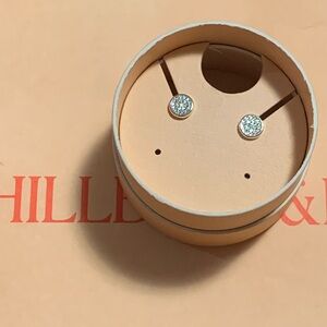 hillberg and berk mini pavé disc stud earrings